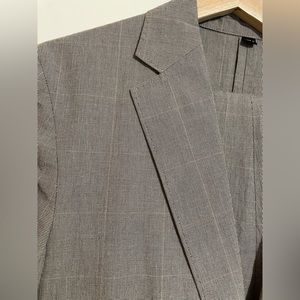 J. Crew Ludlow Slim Fit Unstructured Japanese Cotton Suit 36S Grey Plaid